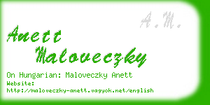 anett maloveczky business card
